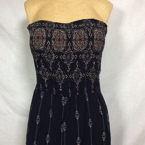 Becool Strapless Jumpsuit (Romper) Tie Back, Blue - Picture 2 of 13